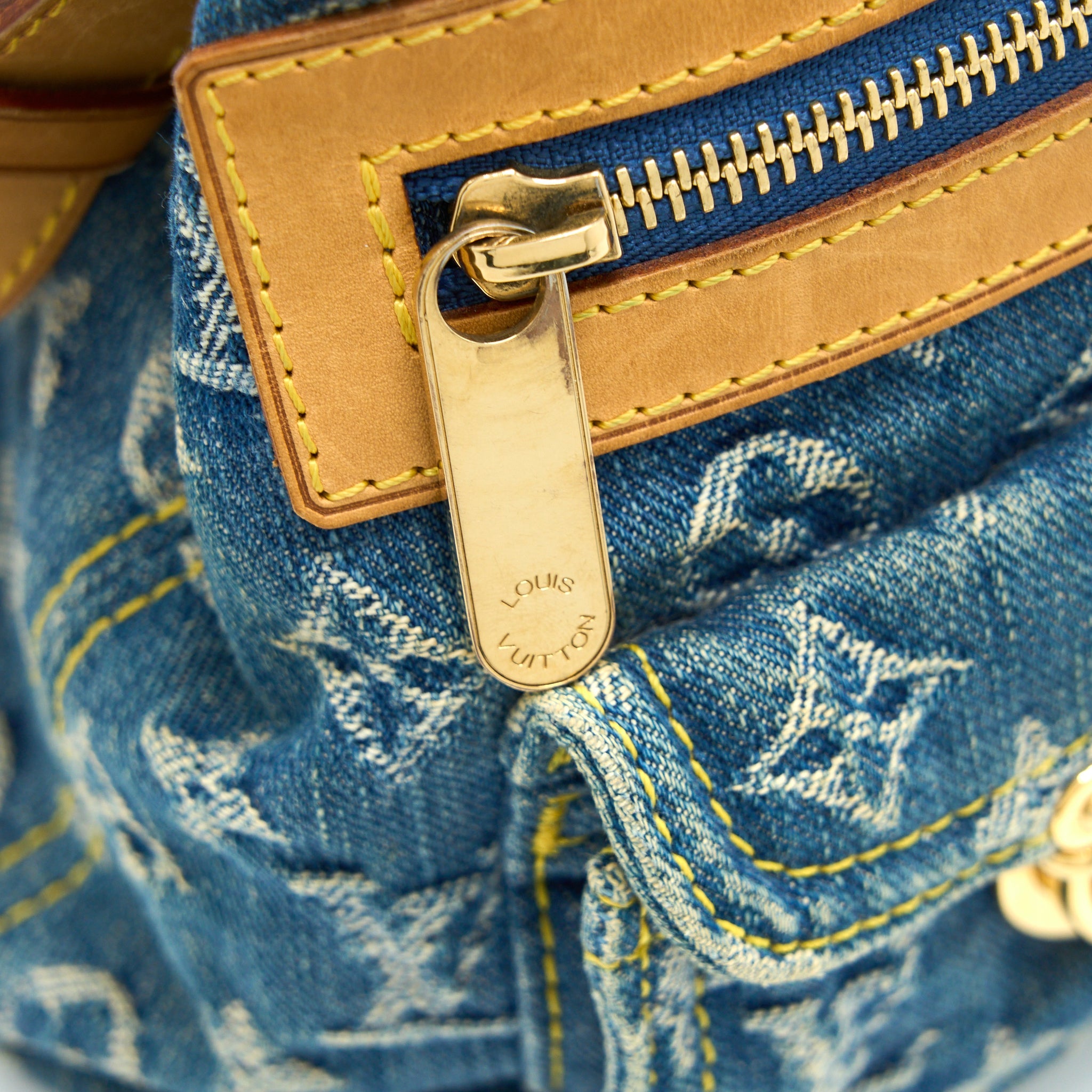 AAA Replica Louis Vuitton LV VINTAGE BAGGY BAG MONOGRAM DENIM GHW