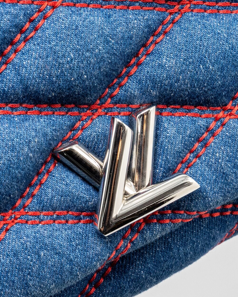 AAA Replica Louis Vuitton LV MALLETAHE GO-14 MM BAG DENIM/LEATHER BLUE/RED SHW 
