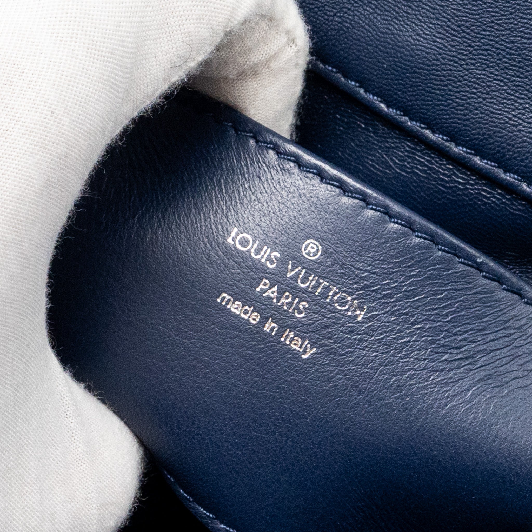 AAA Replica Louis Vuitton LV MALLETAHE GO-14 MM BAG DENIM/LEATHER BLUE/RED SHW