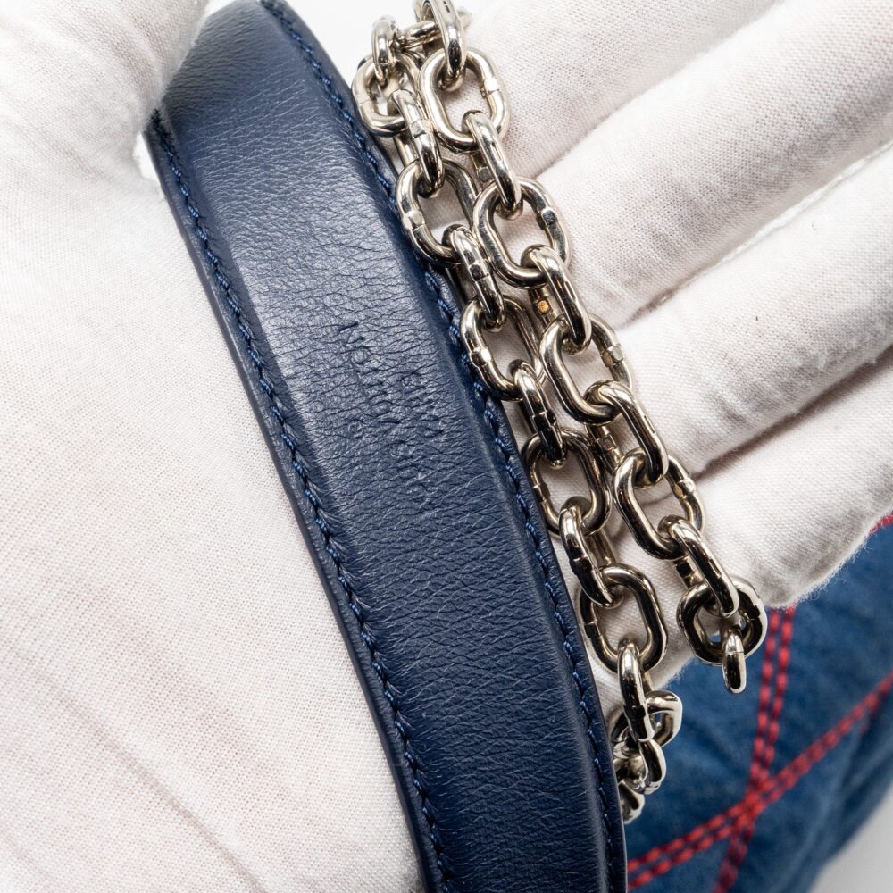 AAA Replica Louis Vuitton LV MALLETAHE GO-14 MM BAG DENIM/LEATHER BLUE/RED SHW