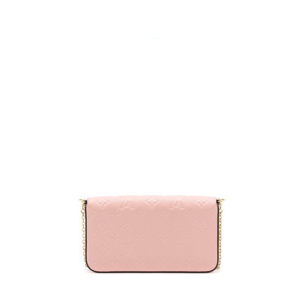 AAA Replica Louis Vuitton LV FELICIA POCHETTE MONOGRAM EMPREINTE ROSE POUNDER GHW