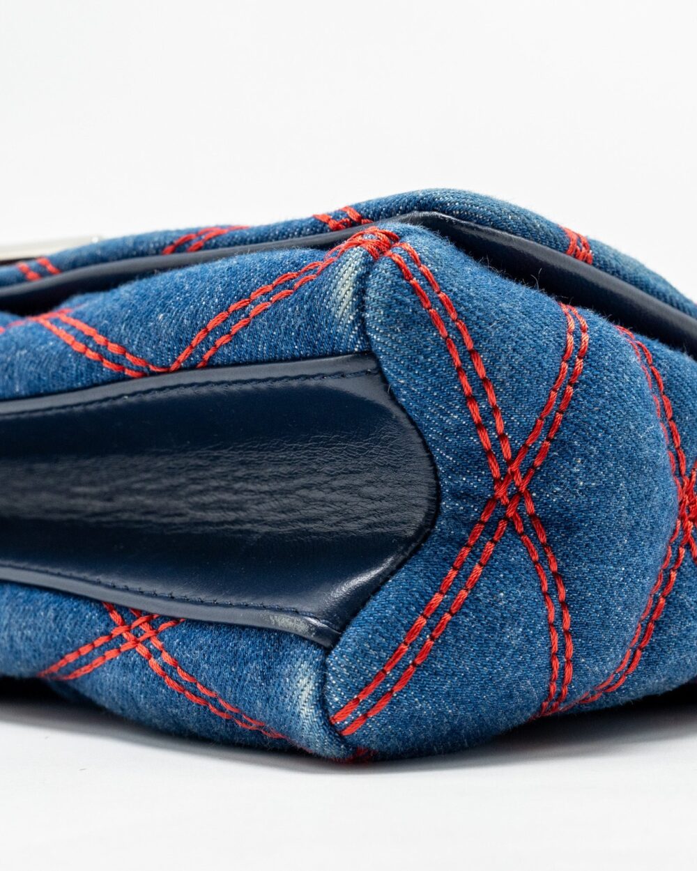 AAA Replica Louis Vuitton LV MALLETAHE GO-14 MM BAG DENIM/LEATHER BLUE/RED SHW 