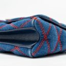 AAA Replica Louis Vuitton LV MALLETAHE GO-14 MM BAG DENIM/LEATHER BLUE/RED SHW