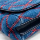 AAA Replica Louis Vuitton LV MALLETAHE GO-14 MM BAG DENIM/LEATHER BLUE/RED SHW