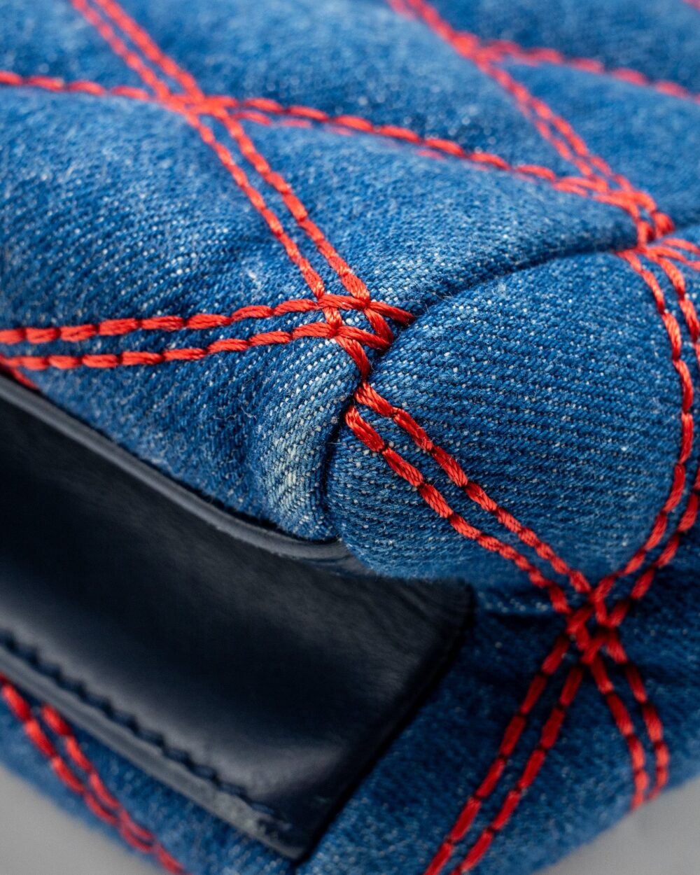 AAA Replica Louis Vuitton LV MALLETAHE GO-14 MM BAG DENIM/LEATHER BLUE/RED SHW 