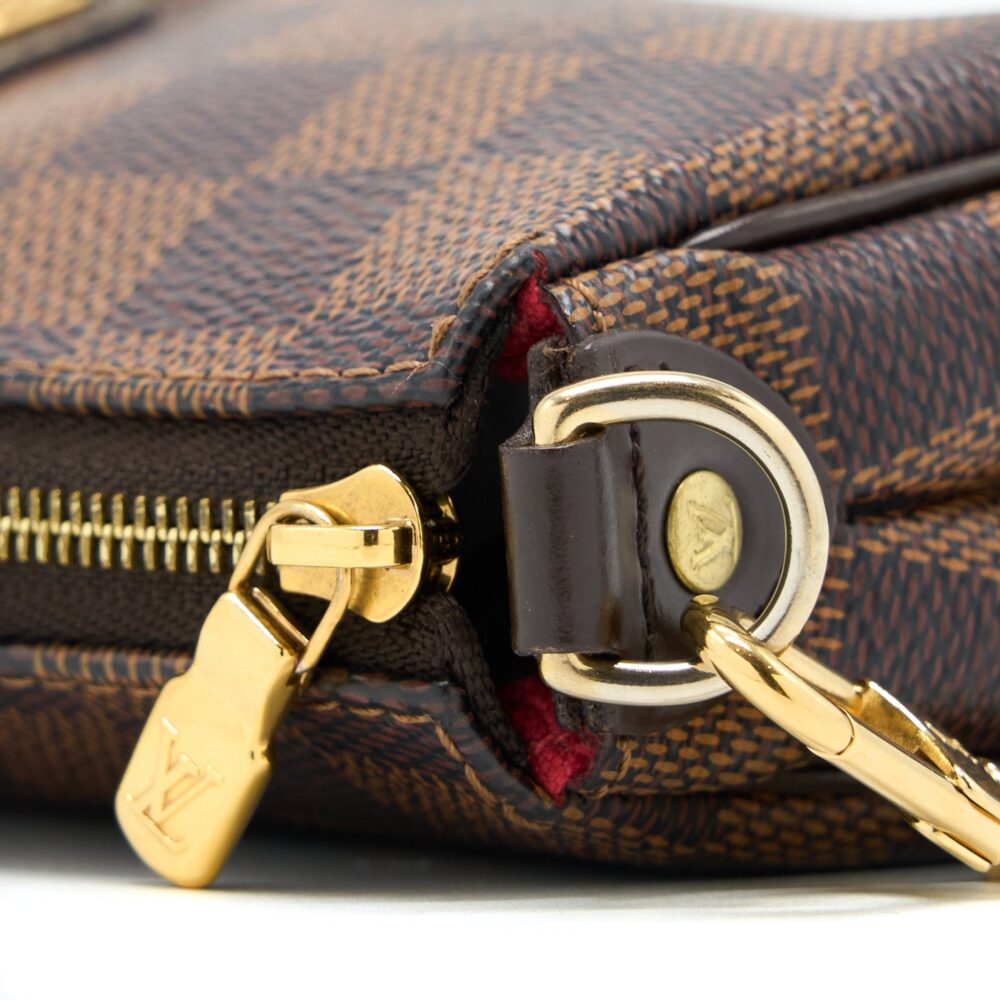 AAA Replica Louis Vuitton LV EVA CLUTCH DAMIER EBENE GHW