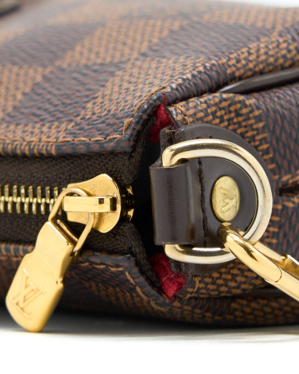 AAA Replica Louis Vuitton LV EVA CLUTCH DAMIER EBENE GHW