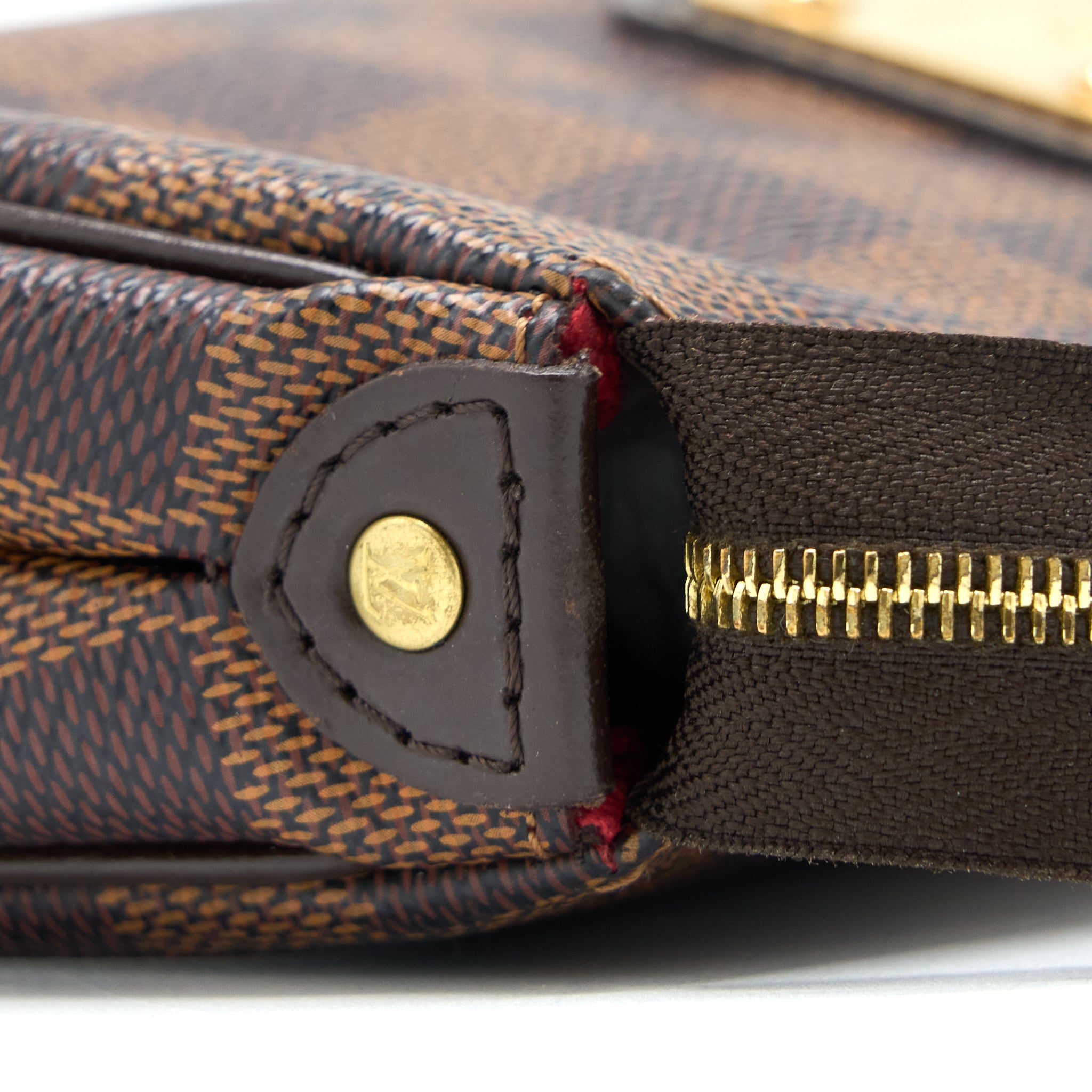 AAA Replica Louis Vuitton LV EVA CLUTCH DAMIER EBENE GHW
