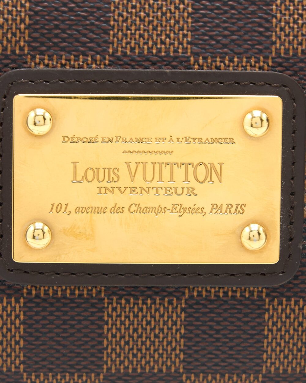 AAA Replica Louis Vuitton LV EVA CLUTCH DAMIER EBENE GHW