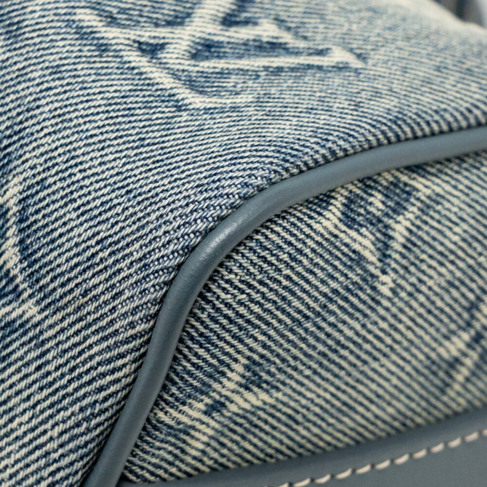 AAA Replica Louis Vuitton LV KEEPALL BANDOULIERE 25 WASHED DENIM CANVAS BLUE SHW