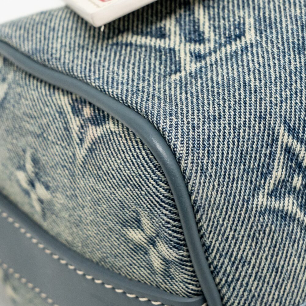 AAA Replica Louis Vuitton LV KEEPALL BANDOULIERE 25 WASHED DENIM CANVAS BLUE SHW