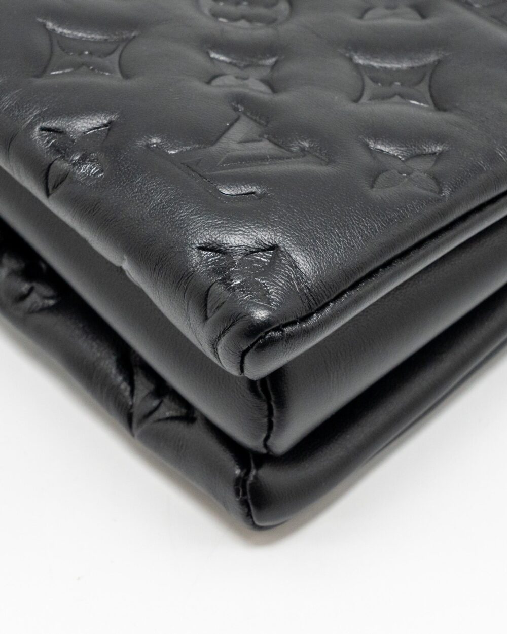 AAA Replica Louis Vuitton LV COUSSIN MM MONOGRAM-EMBOSSED PUFFY LAMBSKIN BLACK GHW