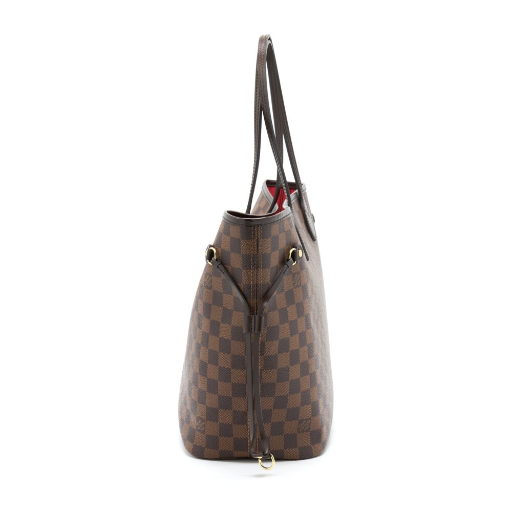 AAA Replica Louis Vuitton LV NEVERFULL MM DAMIER EBENE CHERRY GHW