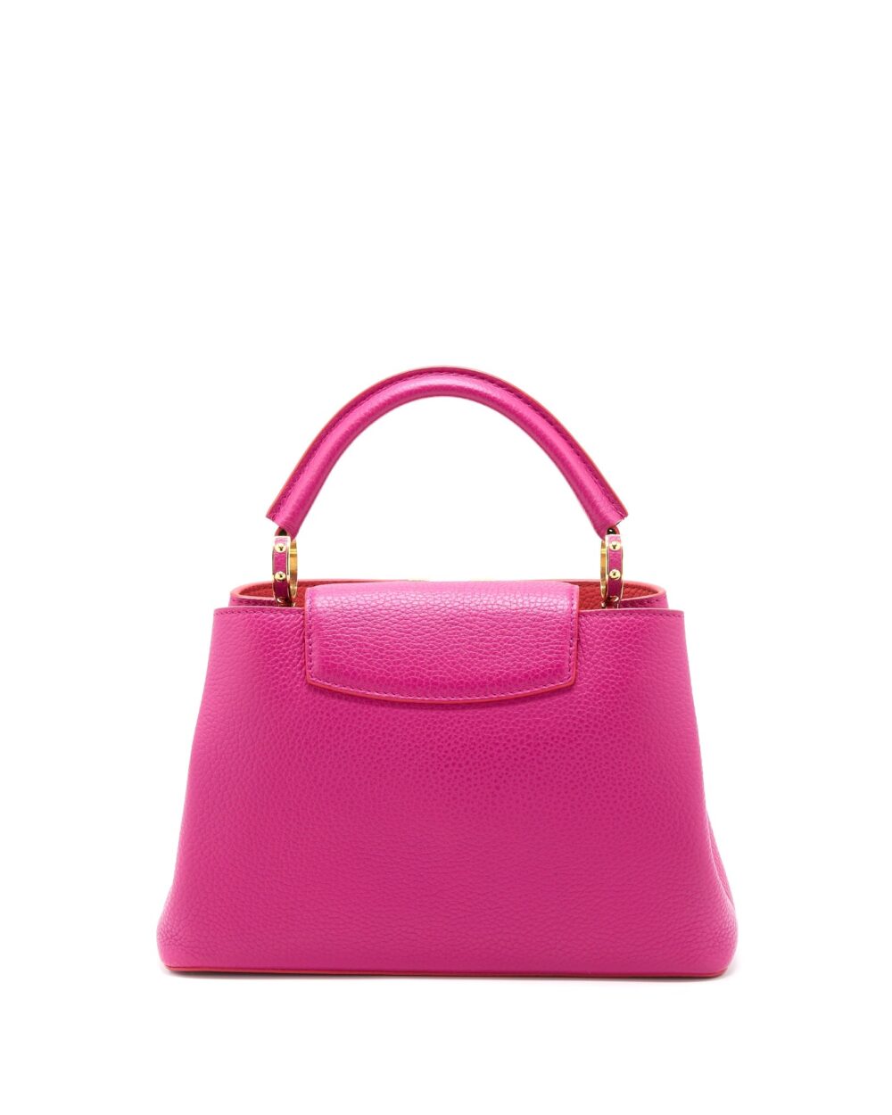 AAA Replica Louis Vuitton LV CAPUCINES BB CALFSKIN PINK/BRIGHT ORANGE GHW