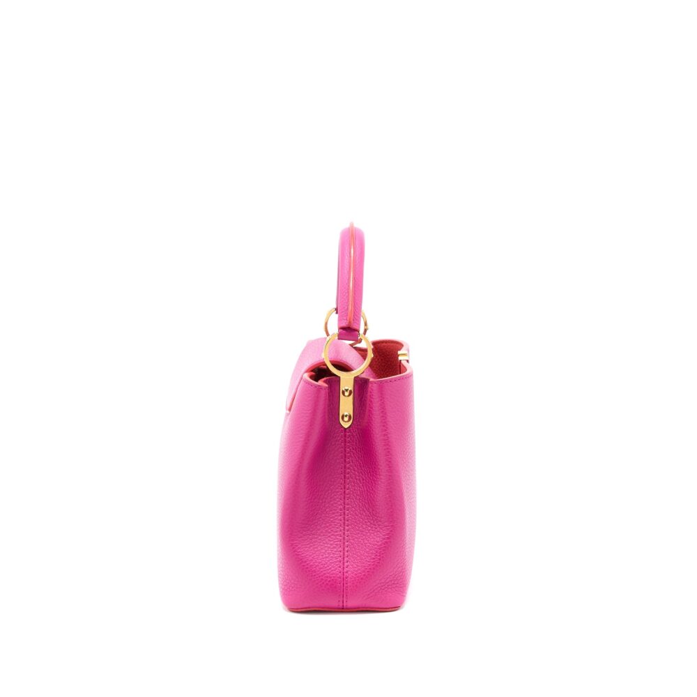 AAA Replica Louis Vuitton LV CAPUCINES BB CALFSKIN PINK/BRIGHT ORANGE GHW