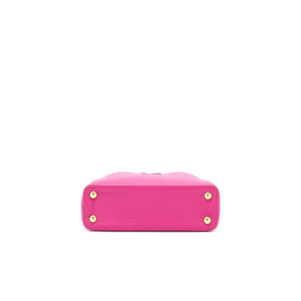 AAA Replica Louis Vuitton LV CAPUCINES BB CALFSKIN PINK/BRIGHT ORANGE GHW