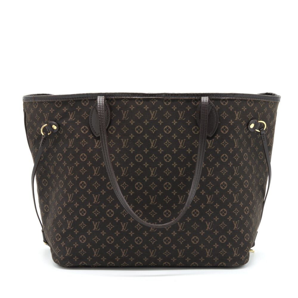 AAA Replica Louis Vuitton LV NEVERFULL MM MONOGRAM FABRIC DARK BROWN GHW