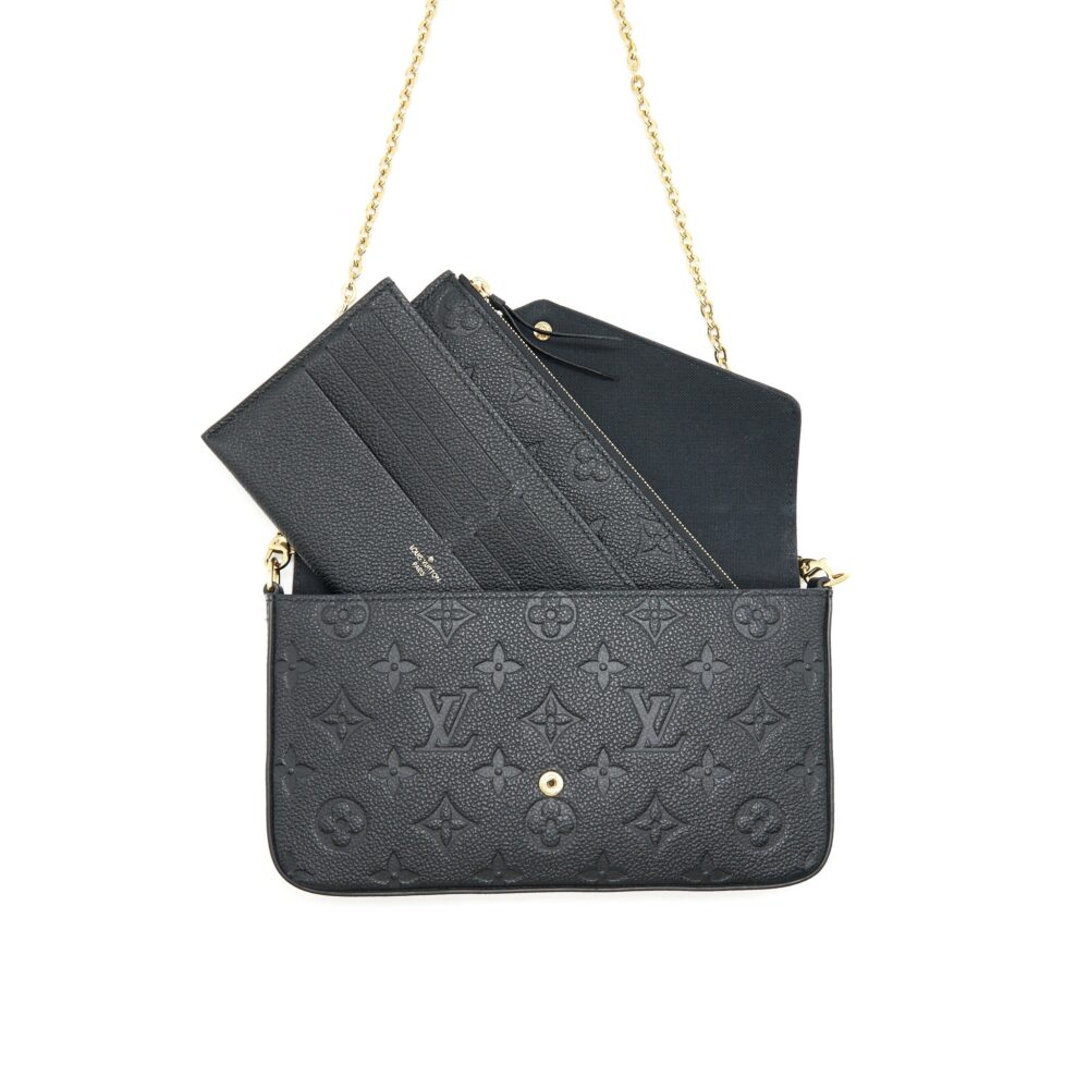 AAA Replica Louis Vuitton LV FELICIE POCHETTE MONOGRAM EMPREINTE LEATHER BLACK