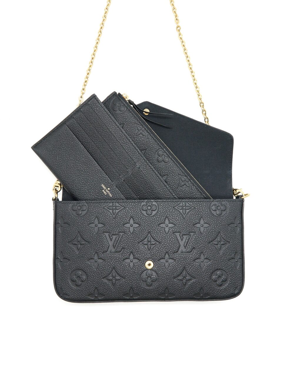 AAA Replica Louis Vuitton LV FELICIE POCHETTE MONOGRAM EMPREINTE LEATHER BLACK