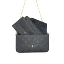 AAA Replica Louis Vuitton LV FELICIE POCHETTE MONOGRAM EMPREINTE LEATHER BLACK