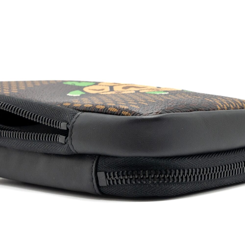 AAA Replica Louis Vuitton LV NIGO DOUBLE PHONE POUCH LIMITED EDITION BLACK HARDWARE