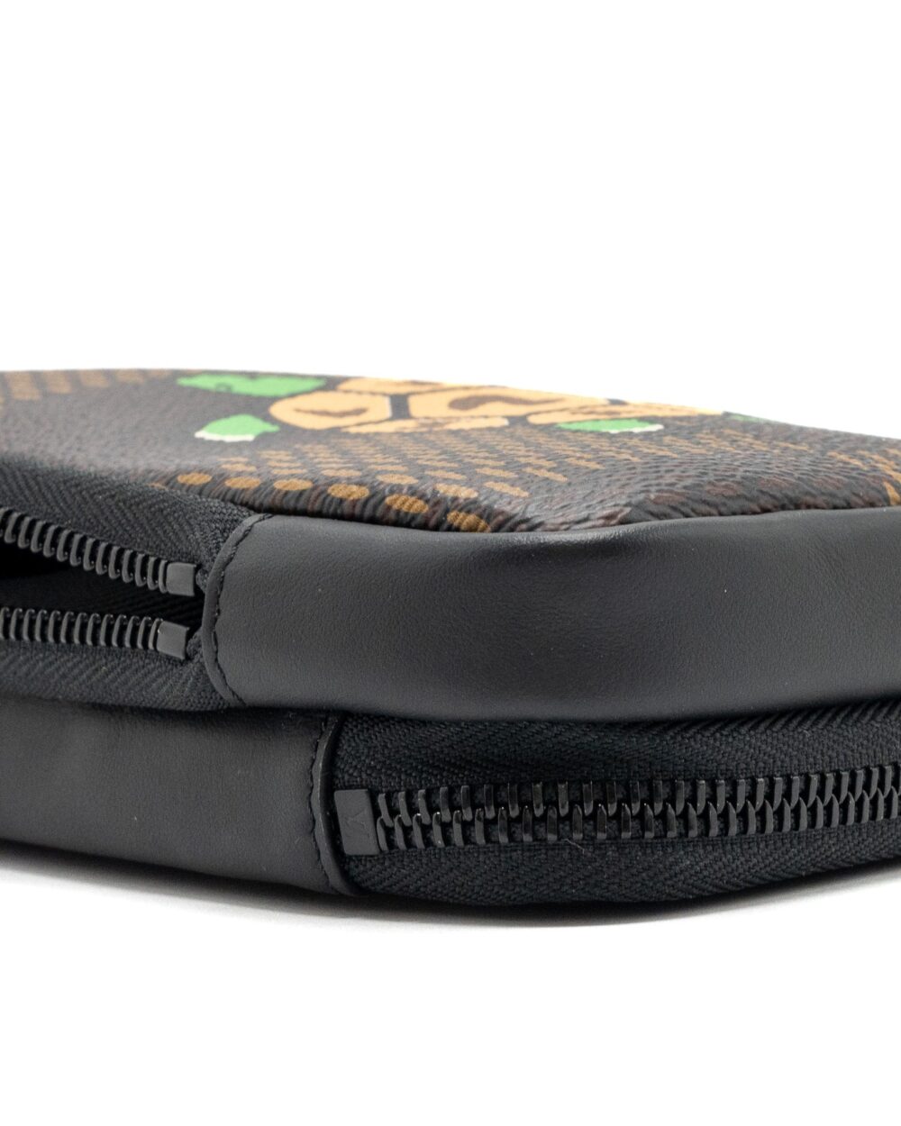 AAA Replica Louis Vuitton LV NIGO DOUBLE PHONE POUCH LIMITED EDITION BLACK HARDWARE