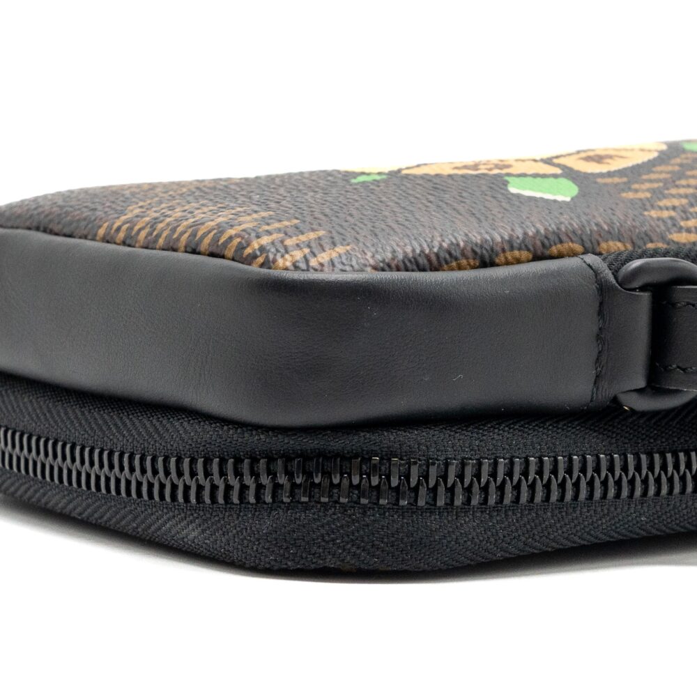 AAA Replica Louis Vuitton LV NIGO DOUBLE PHONE POUCH LIMITED EDITION BLACK HARDWARE