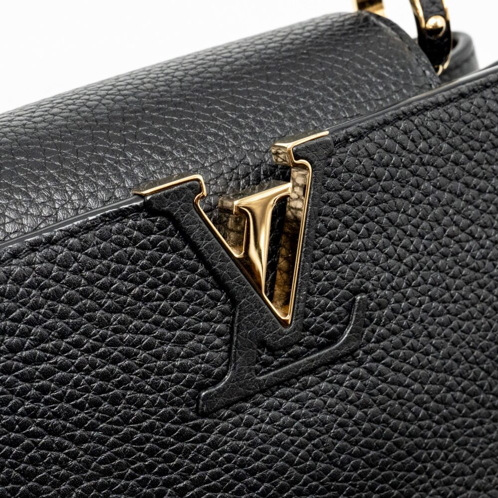 AAA Replica Louis Vuitton LV CAPUCINES BB WITH MONOGRAM FLOWER EMBELLISHMENTS TAURILLON BLACK GHW