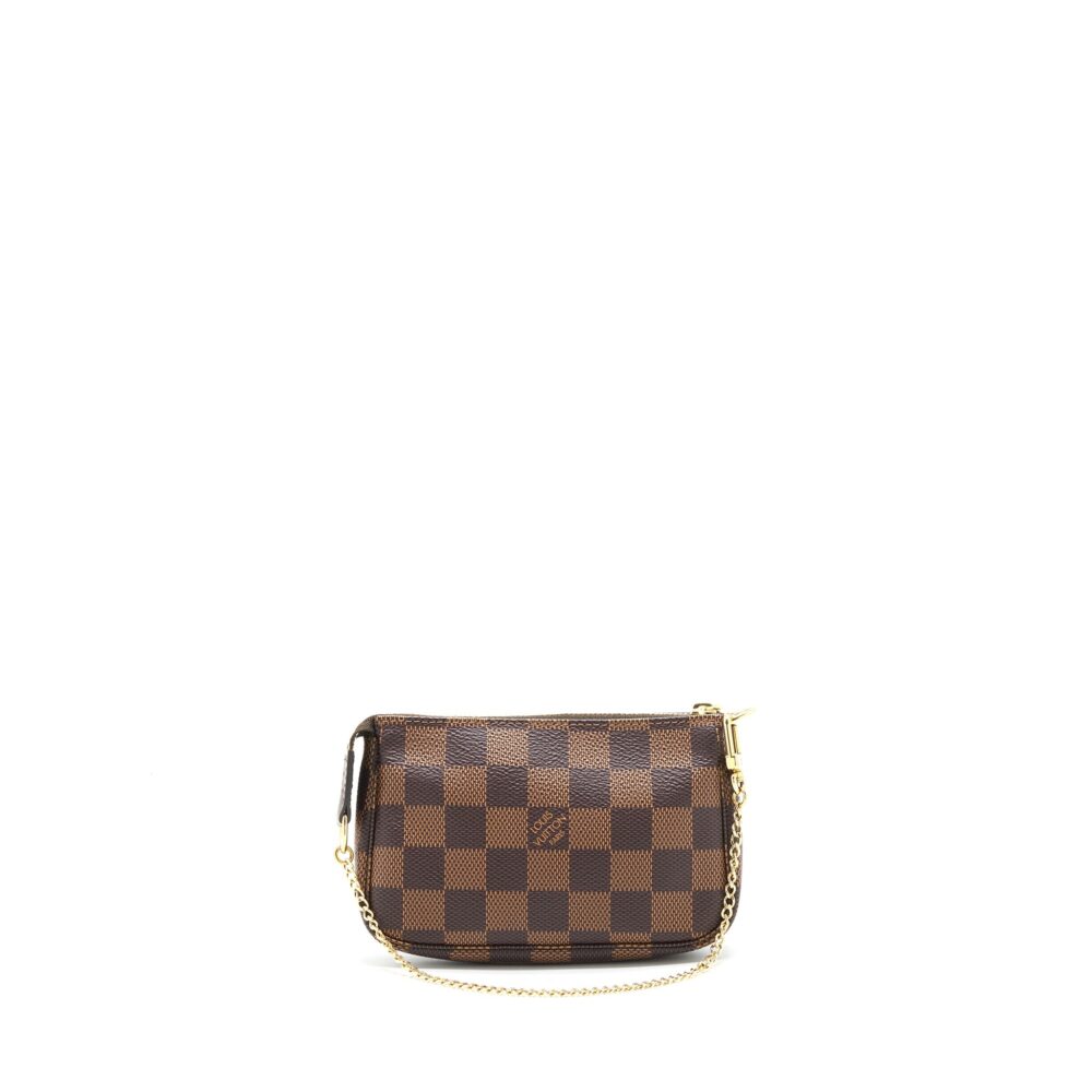 AAA Replica Louis Vuitton LV MINI POCHETTE ACCESSORIES DAMIER EBENE CANVAS