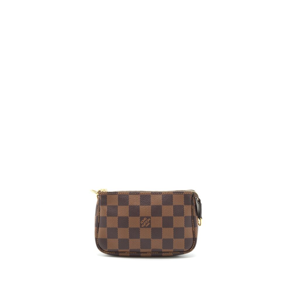 AAA Replica Louis Vuitton LV MINI POCHETTE ACCESSORIES DAMIER EBENE CANVAS