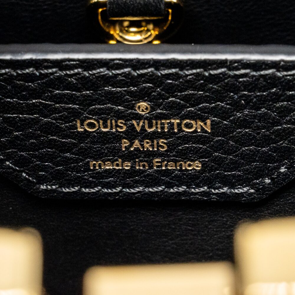 AAA Replica Louis Vuitton LV CAPUCINES BB WITH MONOGRAM FLOWER EMBELLISHMENTS TAURILLON BLACK GHW