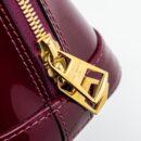 AAA Replica Louis Vuitton LV ALMA BB VERNI MIROIR PATENT DARK PINK GHW