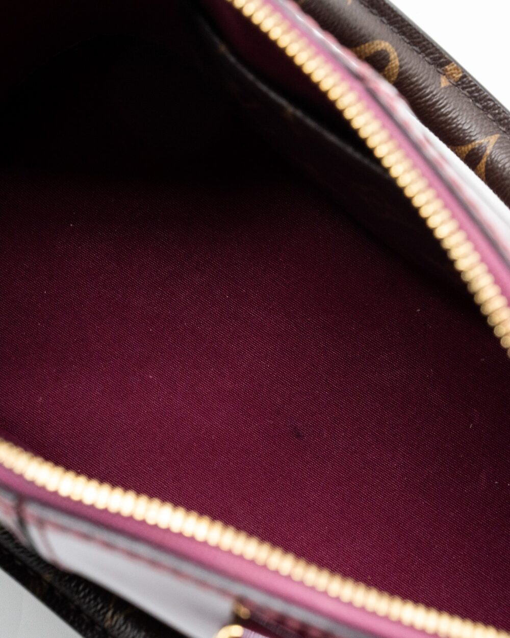 AAA Replica Louis Vuitton LV ALMA BB VERNI MIROIR PATENT DARK PINK GHW