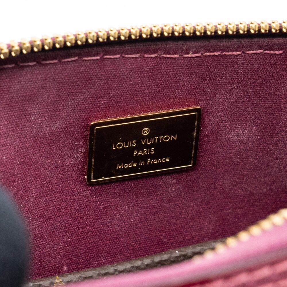 AAA Replica Louis Vuitton LV ALMA BB VERNI MIROIR PATENT DARK PINK GHW