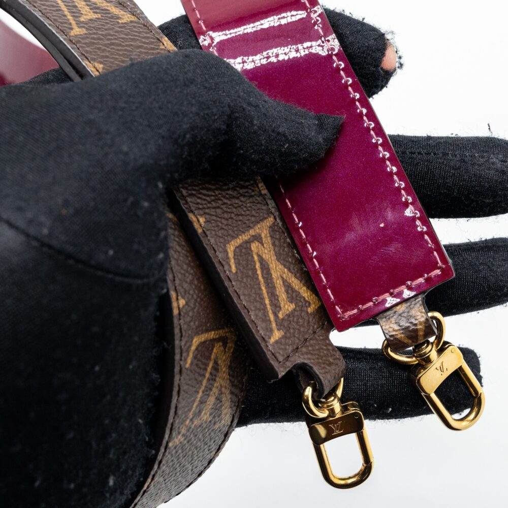 AAA Replica Louis Vuitton LV ALMA BB VERNI MIROIR PATENT DARK PINK GHW