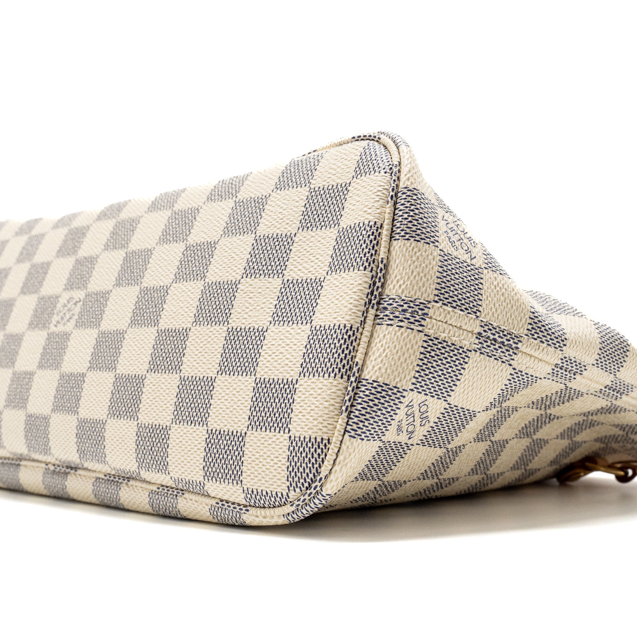 AAA Replica Louis Vuitton LV NEVERFULL PM DAMIER AZUR GHW