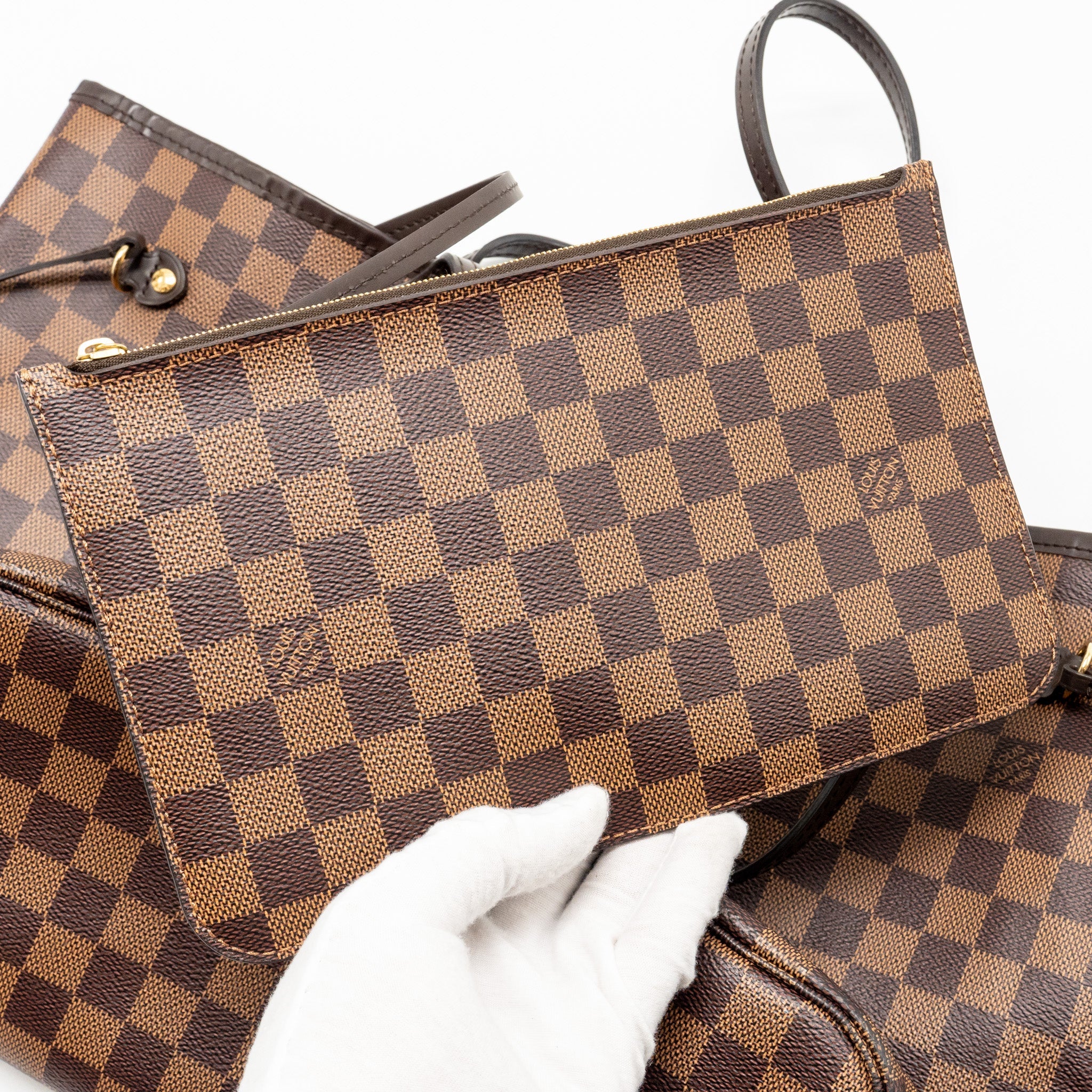 AAA Replica Louis Vuitton LV NEVERFULL MM DAMIER EBENE CANVAS GHW