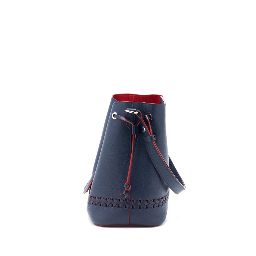 AAA Replica Louis Vuitton LV LOCKME BUCKET BAG CALFSKIN DARK BLUE SHW