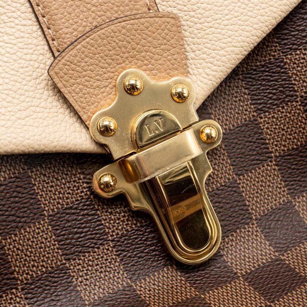 AAA Replica Louis Vuitton LV CLAPTON BACKPACK DAMIER EBENE CANVAS/LEATHER LIGHT PINK GHW
