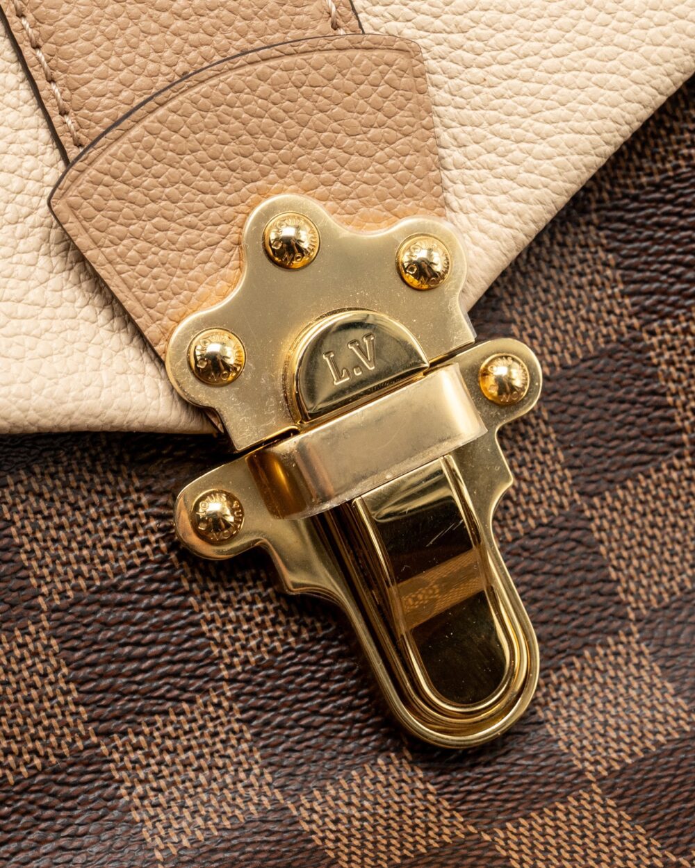 AAA Replica Louis Vuitton LV CLAPTON BACKPACK DAMIER EBENE CANVAS/LEATHER LIGHT PINK GHW