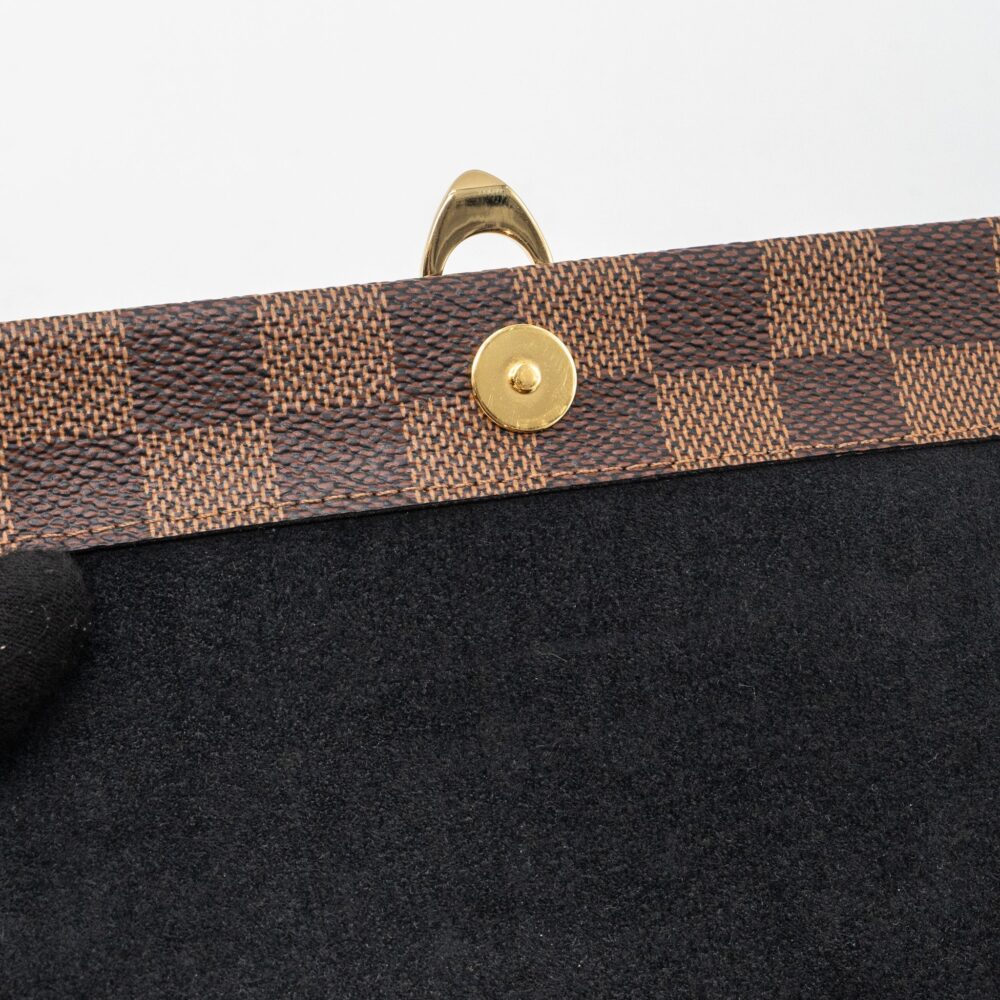AAA Replica Louis Vuitton LV VAVIN CHAIN WALLET DAMIER EBENE/BLACK GHW (NEW VERSION)