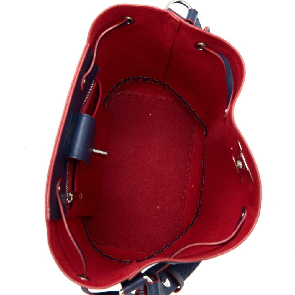 AAA Replica Louis Vuitton LV LOCKME BUCKET BAG CALFSKIN DARK BLUE SHW