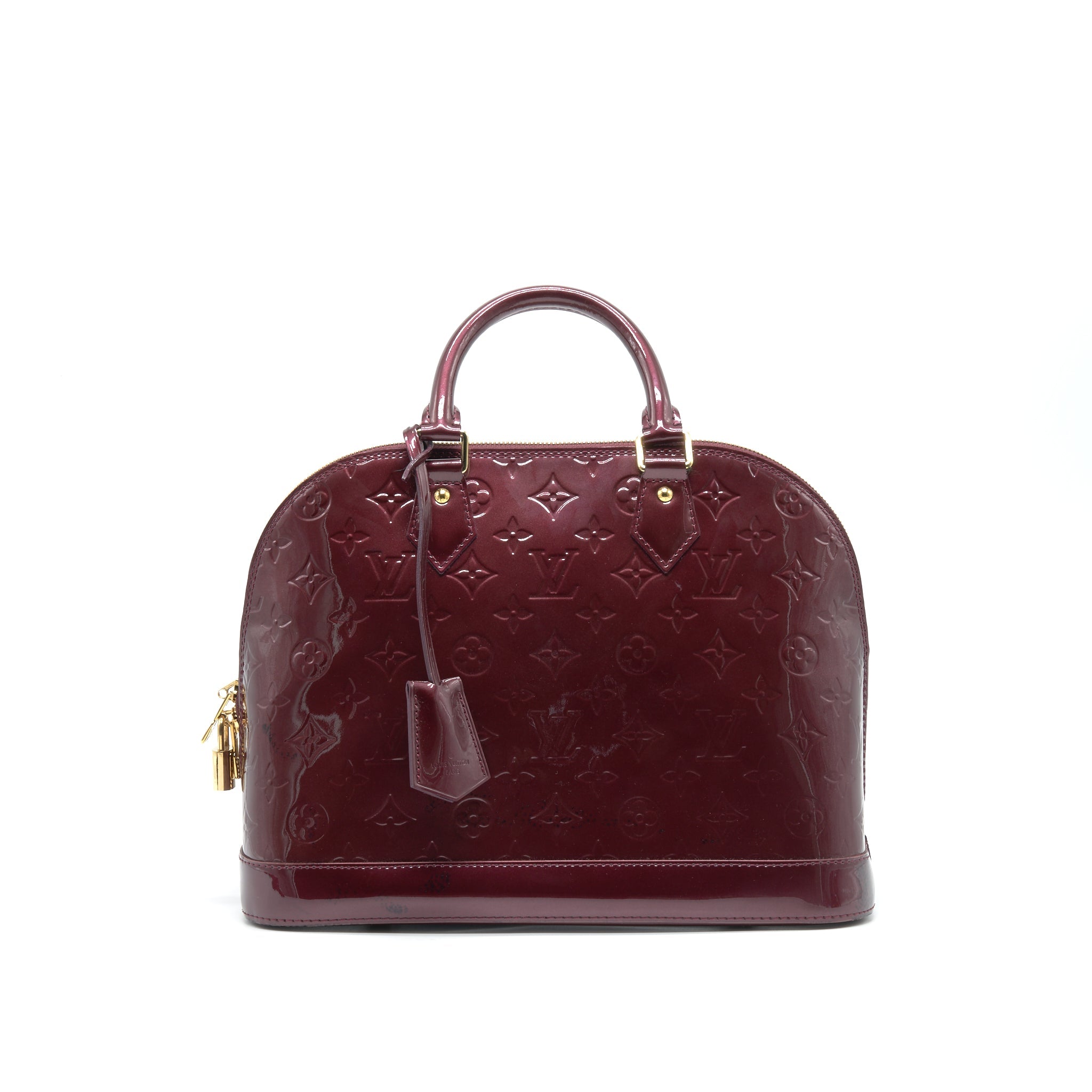 AAA Replica Louis Vuitton LV ALMA PM PATENT LEATHER AMARANTE GHW
