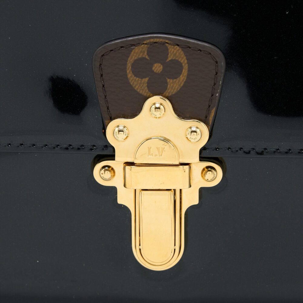 AAA Replica Louis Vuitton LV CHERRYWOOD BB PATENT/MONOGRAM CANVAS BLACK GHW