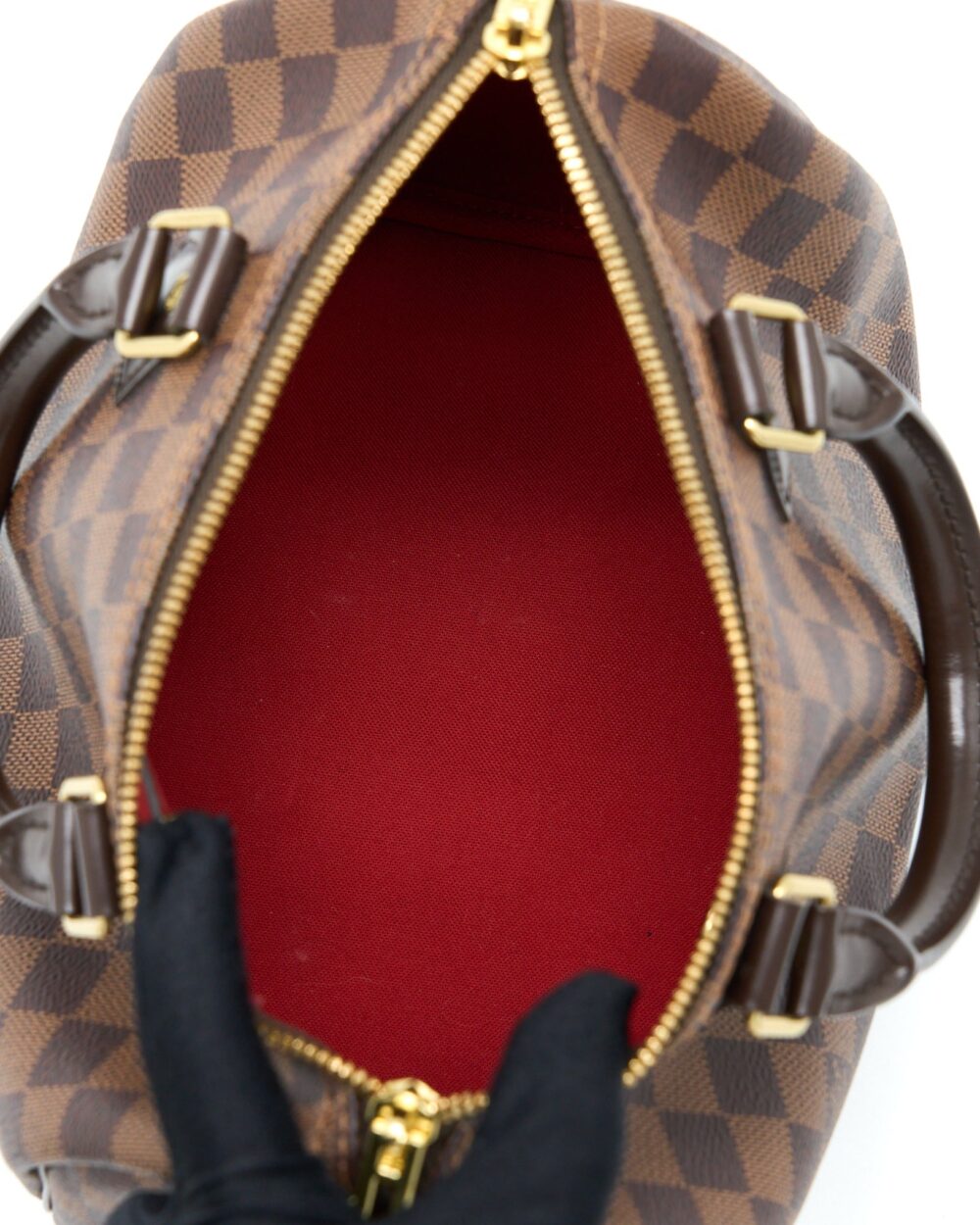 AAA Replica Louis Vuitton LV SPEEDY BANDOULIERE 25 DAMIER EBENE CANVAS GHW