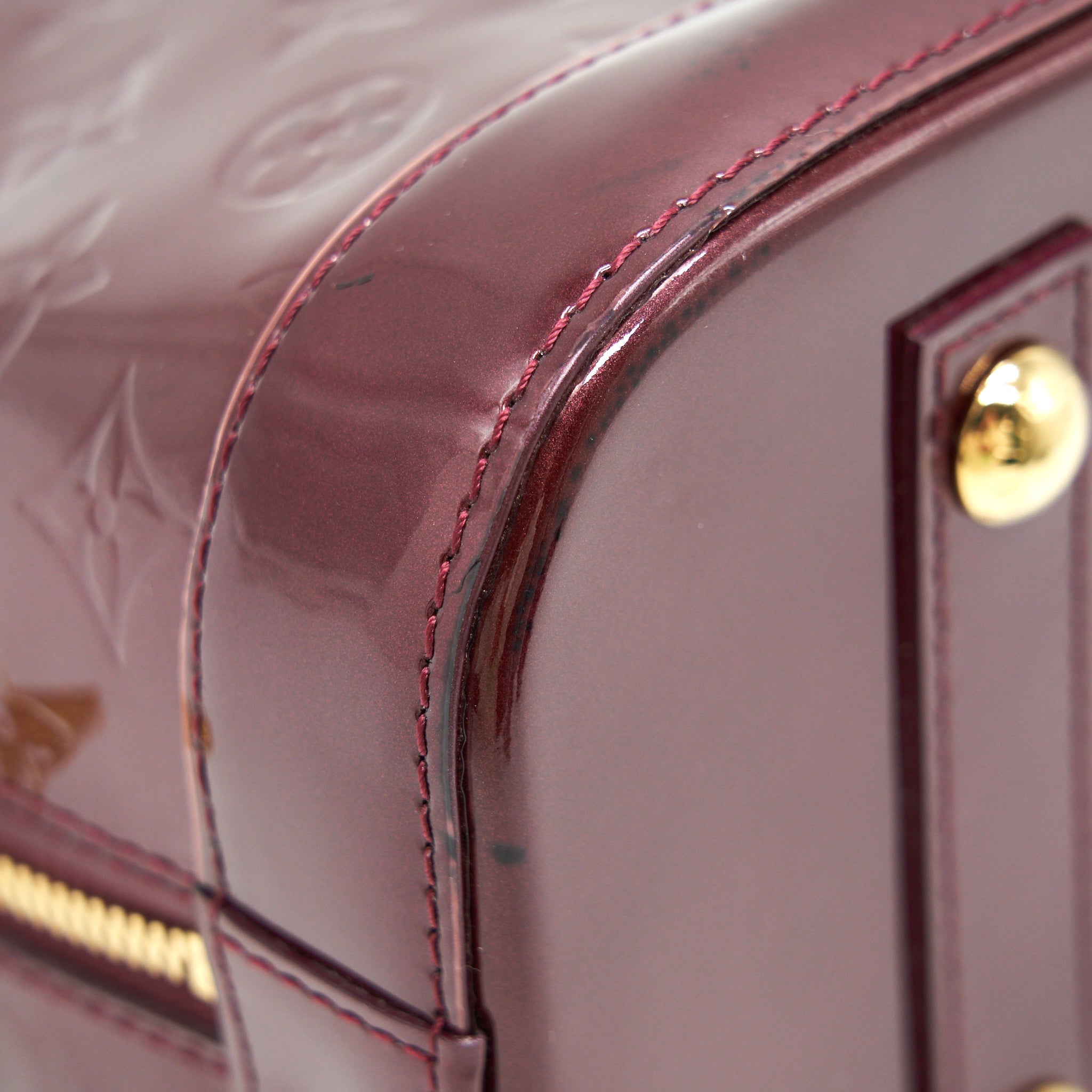AAA Replica Louis Vuitton LV ALMA PM PATENT LEATHER AMARANTE GHW