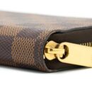 AAA Replica Louis Vuitton LV ZIPPY WALLET DAMIER EBENE CANVAS/ ROSE BALLERINE GHW