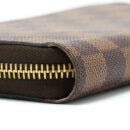 AAA Replica Louis Vuitton LV ZIPPY WALLET DAMIER EBENE CANVAS/ ROSE BALLERINE GHW