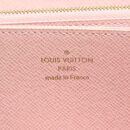 AAA Replica Louis Vuitton LV ZIPPY WALLET DAMIER EBENE CANVAS/ ROSE BALLERINE GHW