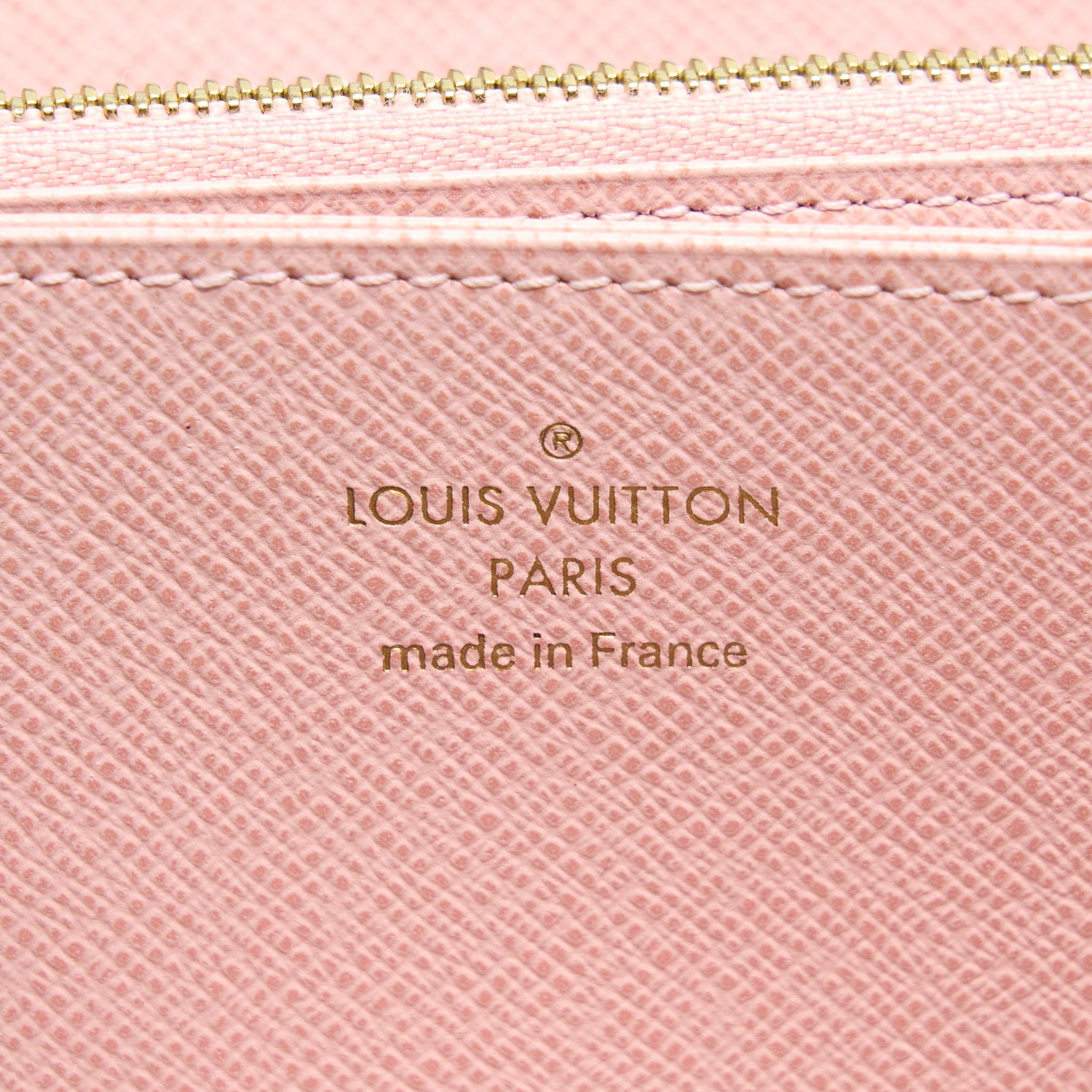 AAA Replica Louis Vuitton LV ZIPPY WALLET DAMIER EBENE CANVAS/ ROSE BALLERINE GHW